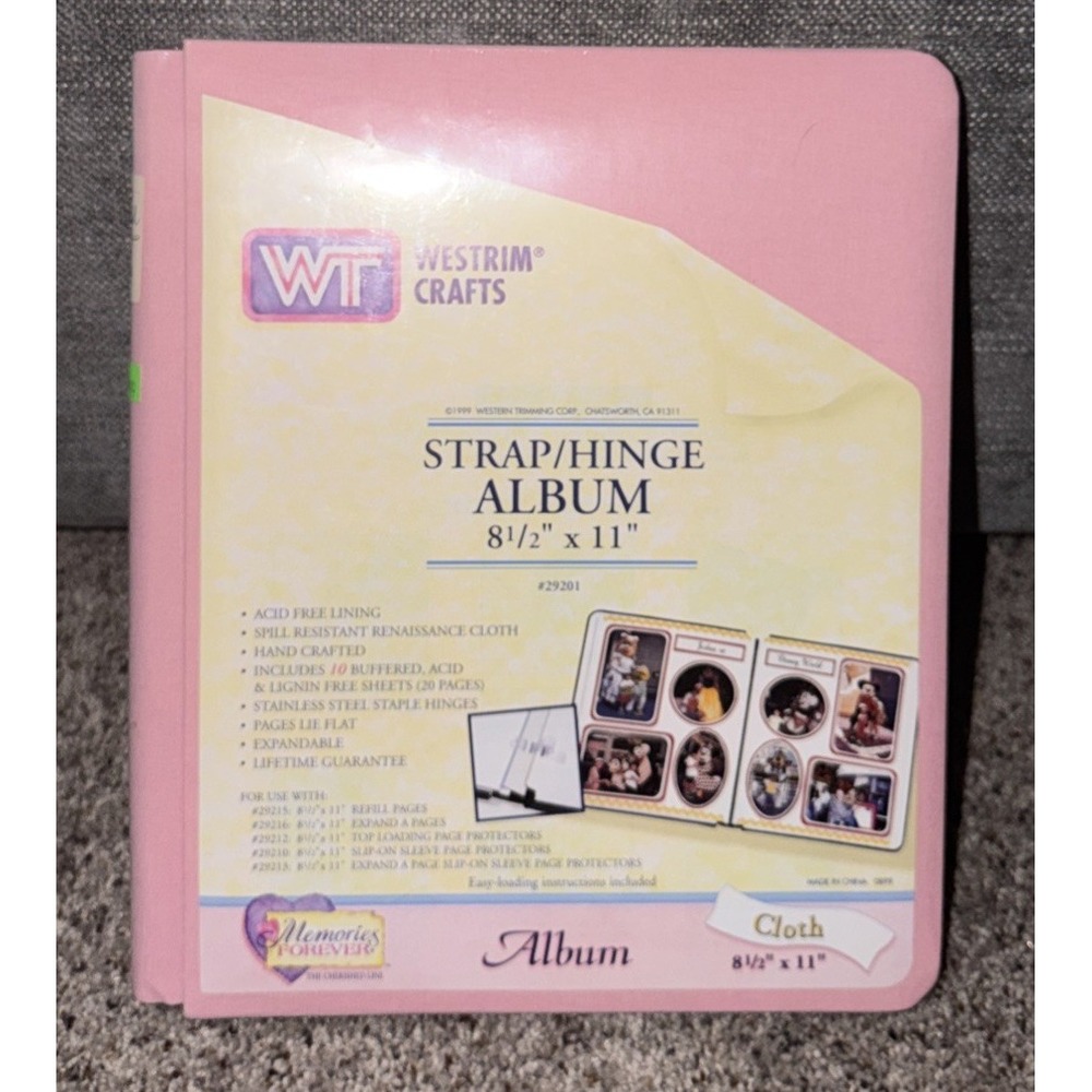 Westrim Crafts Strap Hinge Cloth Album Discontinued Item Baby Pink New Sealed